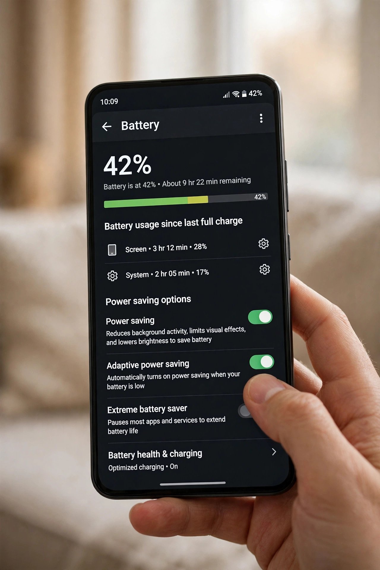 Android phone overheating while charging fix - battery settings screen