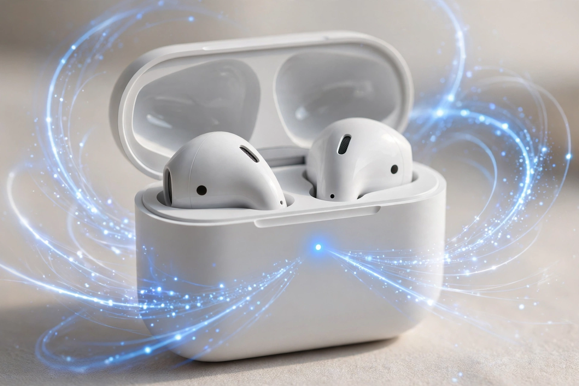 android bluetooth device not pairing — open wireless earbuds case with a flashing pairing indicator light