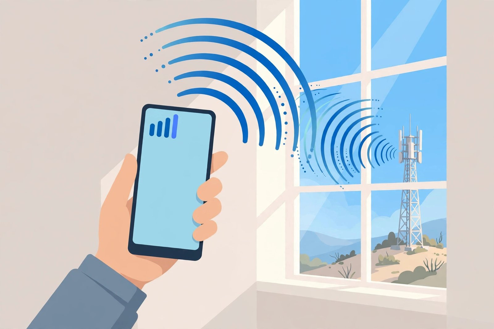 Moving the phone to a stronger signal to help fix android hotspot connected but no internet