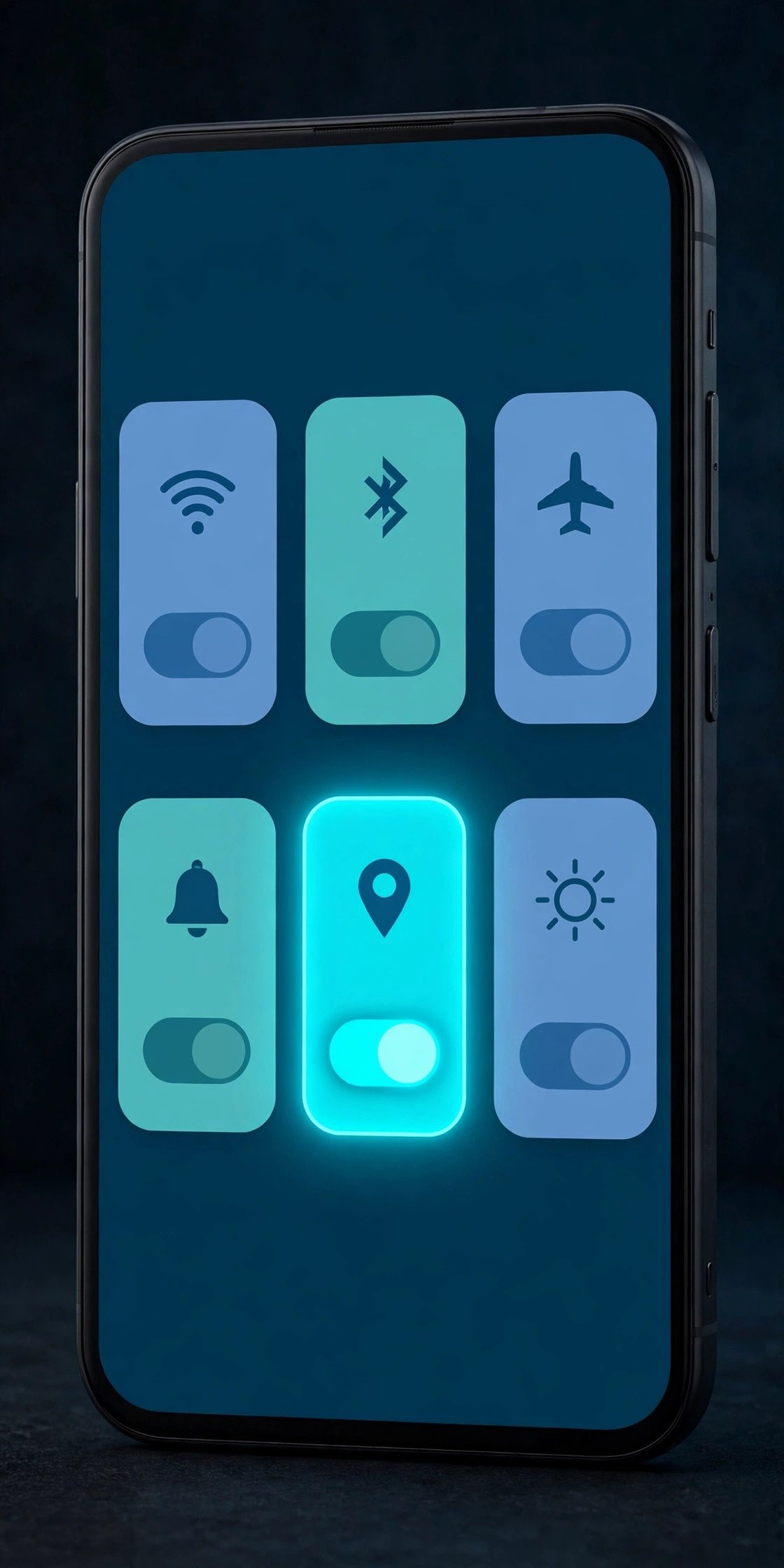 Quick settings toggles on an Android phone for fixing android mobile data not working