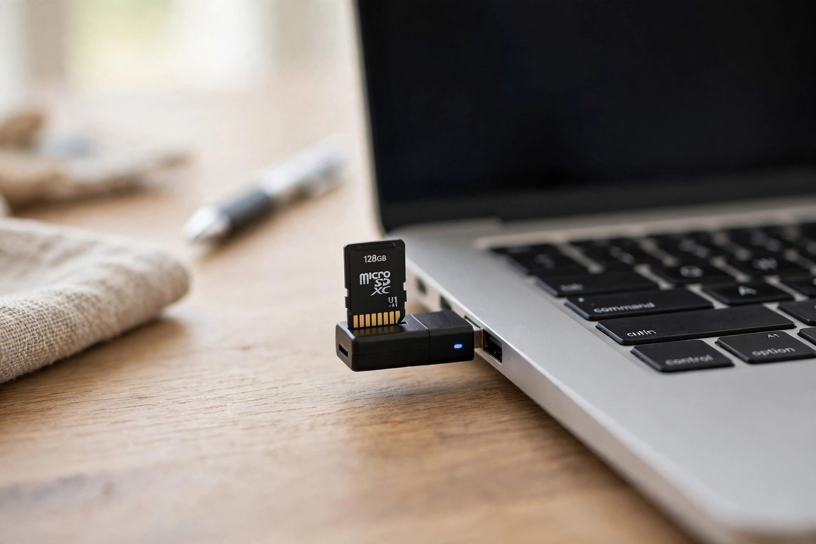 SD card inserted in a USB card reader to fix the android sd card read only error on a PC