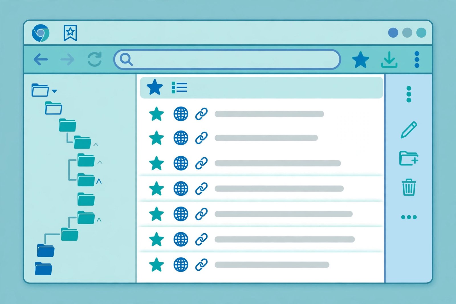 Chrome bookmarks not syncing — inspecting bookmarks and folders in the Chrome Bookmark Manager