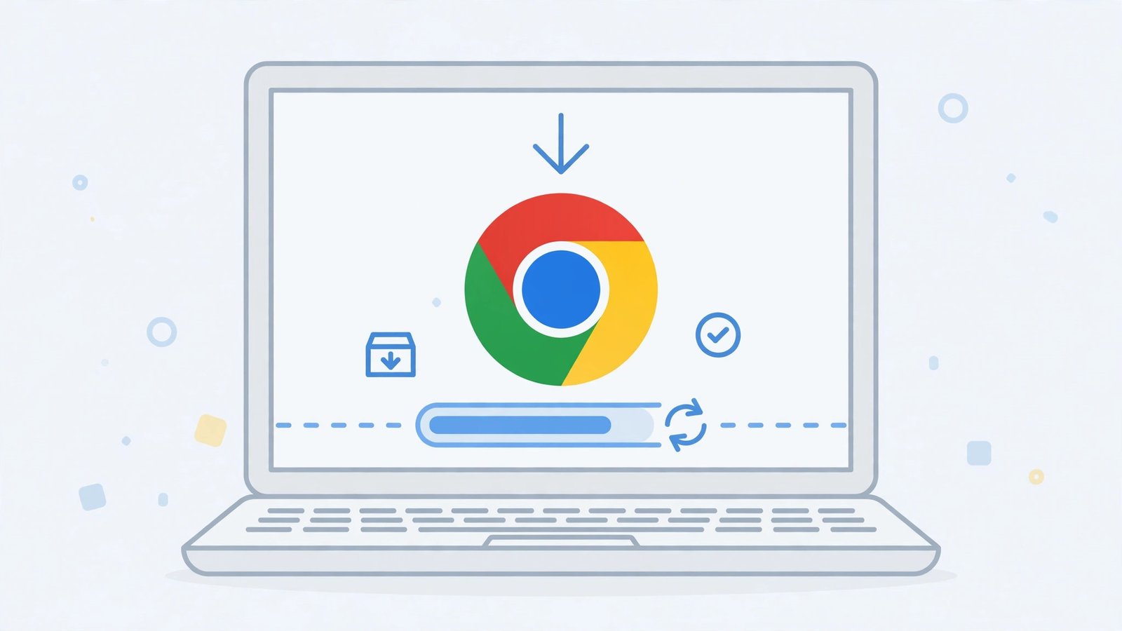 Reinstalling the Chrome browser with a download arrow — chrome cache not clearing fix guide