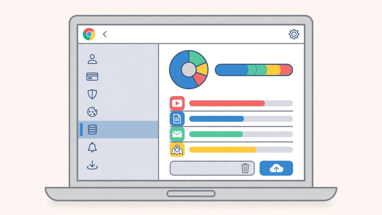 Chrome settings showing per-site data and storage — chrome cache not clearing fix guide
