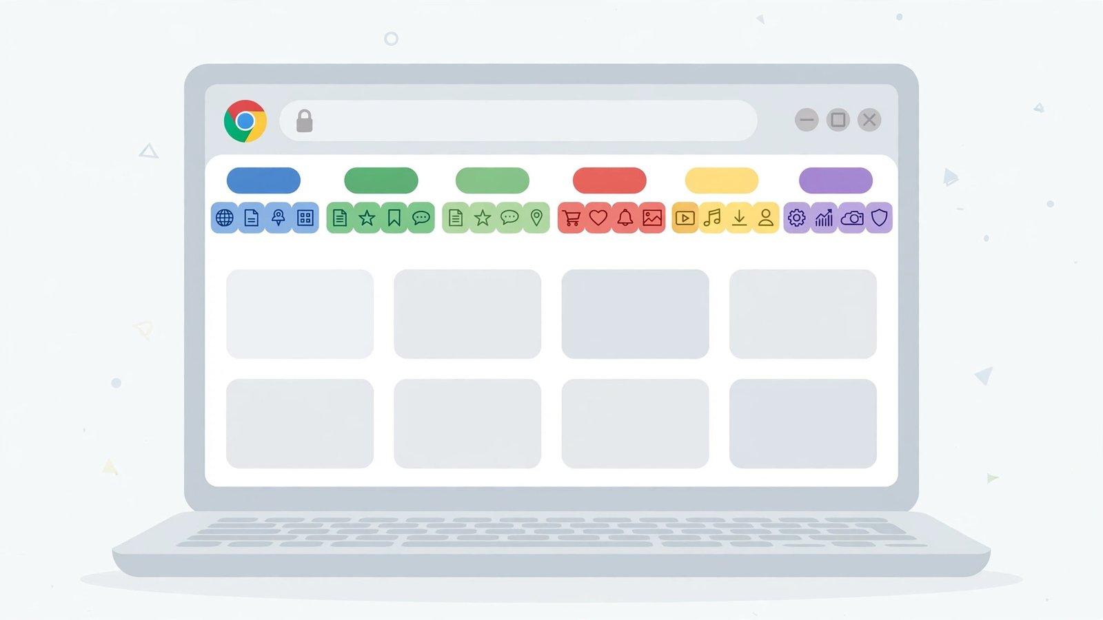 Chrome tab groups organizing many tabs with colored labels — chrome high memory usage fix fix guide