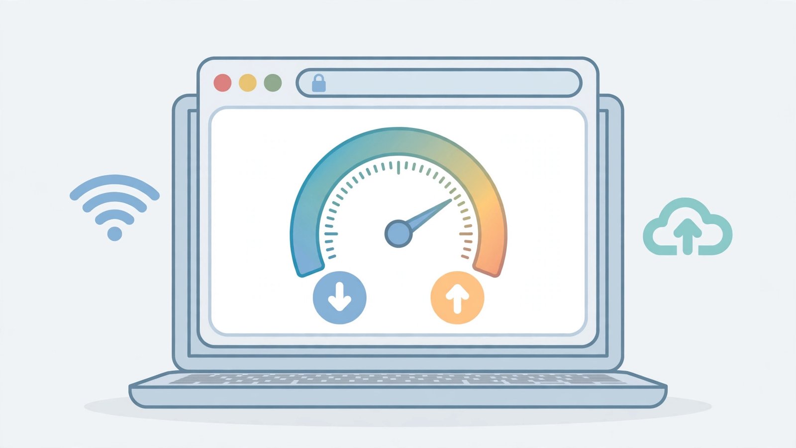A speed test gauge running in a browser window — chrome pages loading slowly fix guide
