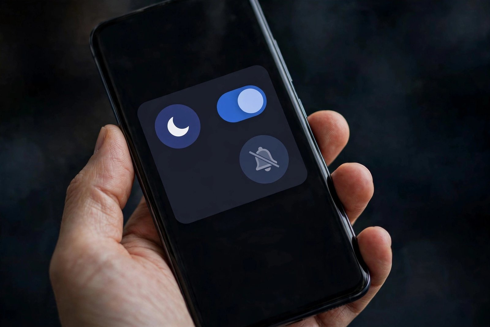 Smartphone with do-not-disturb mode switched on, a common reason for Gmail notifications not working on mobile