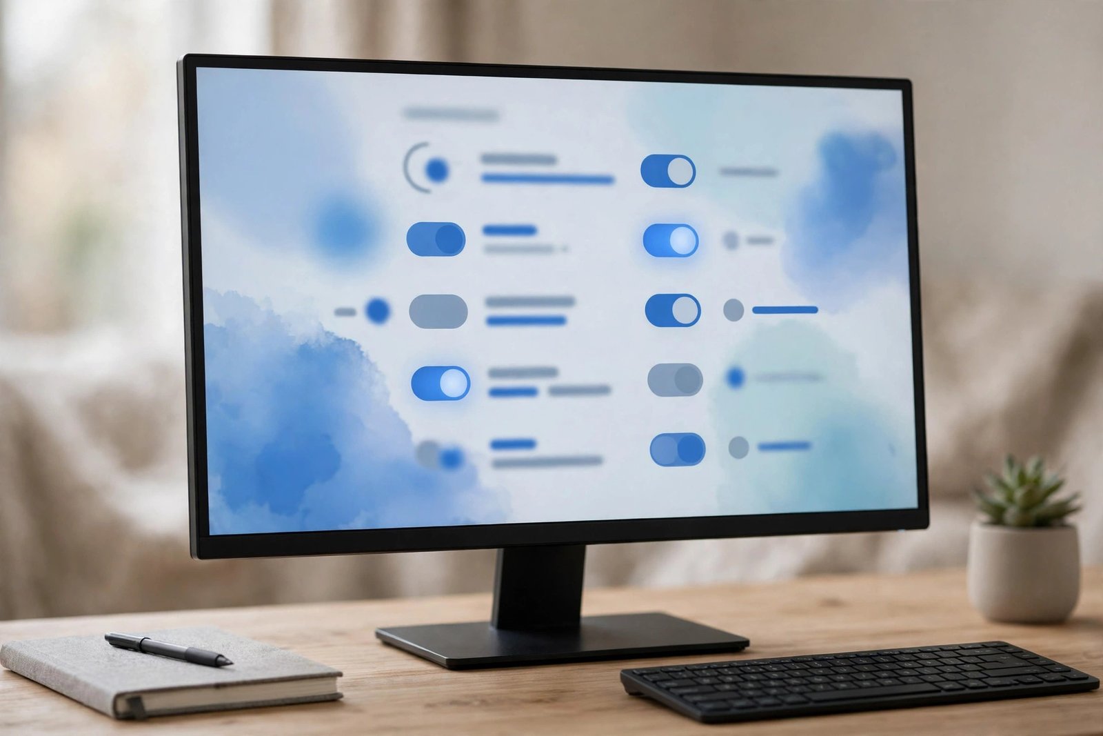 Generic device settings screen on a monitor — Windows 11 Bluetooth settings area