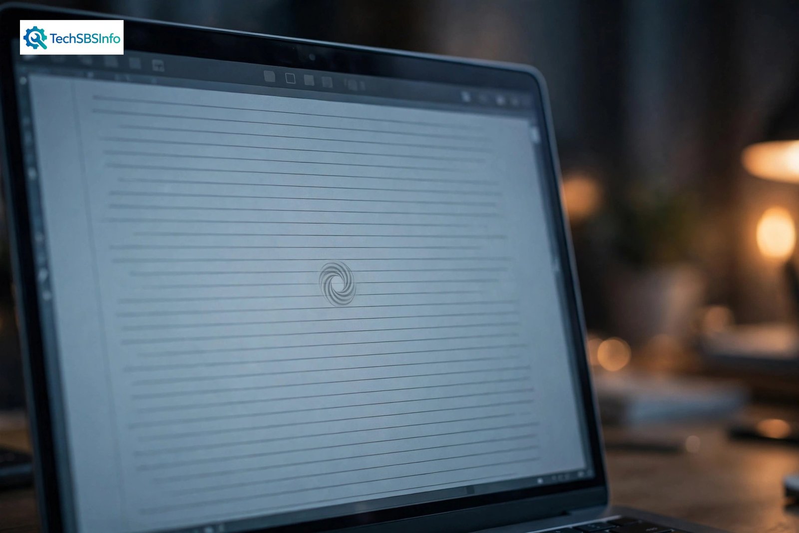 Laptop showing a frozen document with a loading spinner when microsoft word not responding strikes