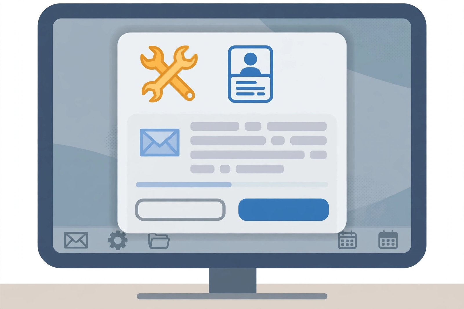 Mail profile repair dialog illustration for outlook not receiving emails