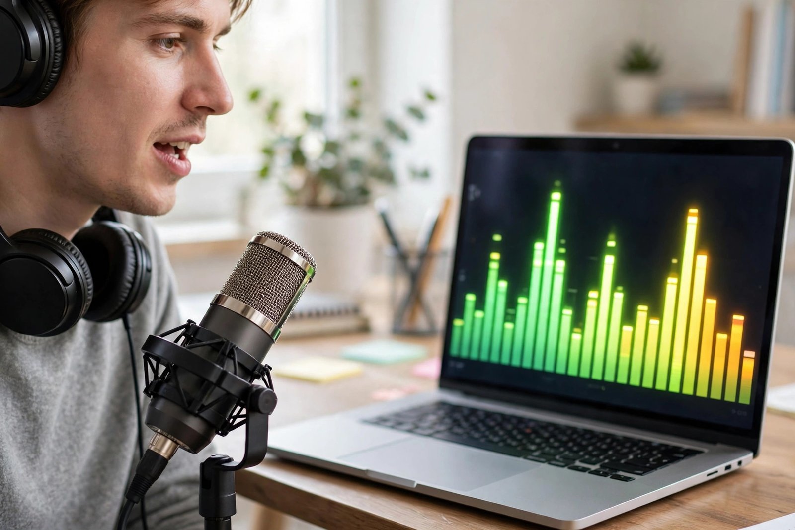 Testing a microphone with a sound level meter — a Teams test call shows whether the Microsoft Teams microphone not working issue is inside Teams or Windows