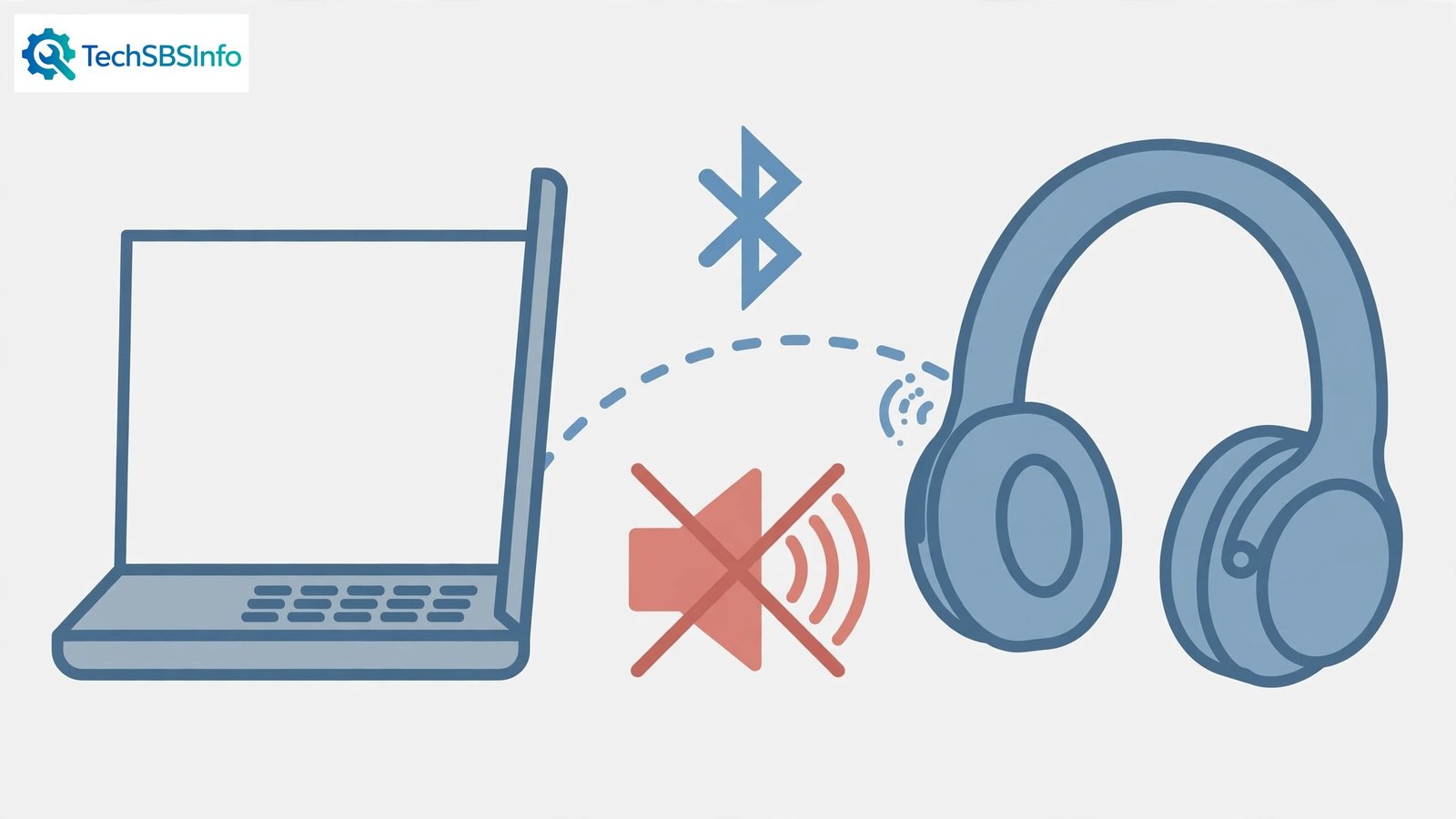 Bluetooth headphones paired to a laptop with a muted speaker icon — windows 11 bluetooth headphones connected but no sound fix guide
