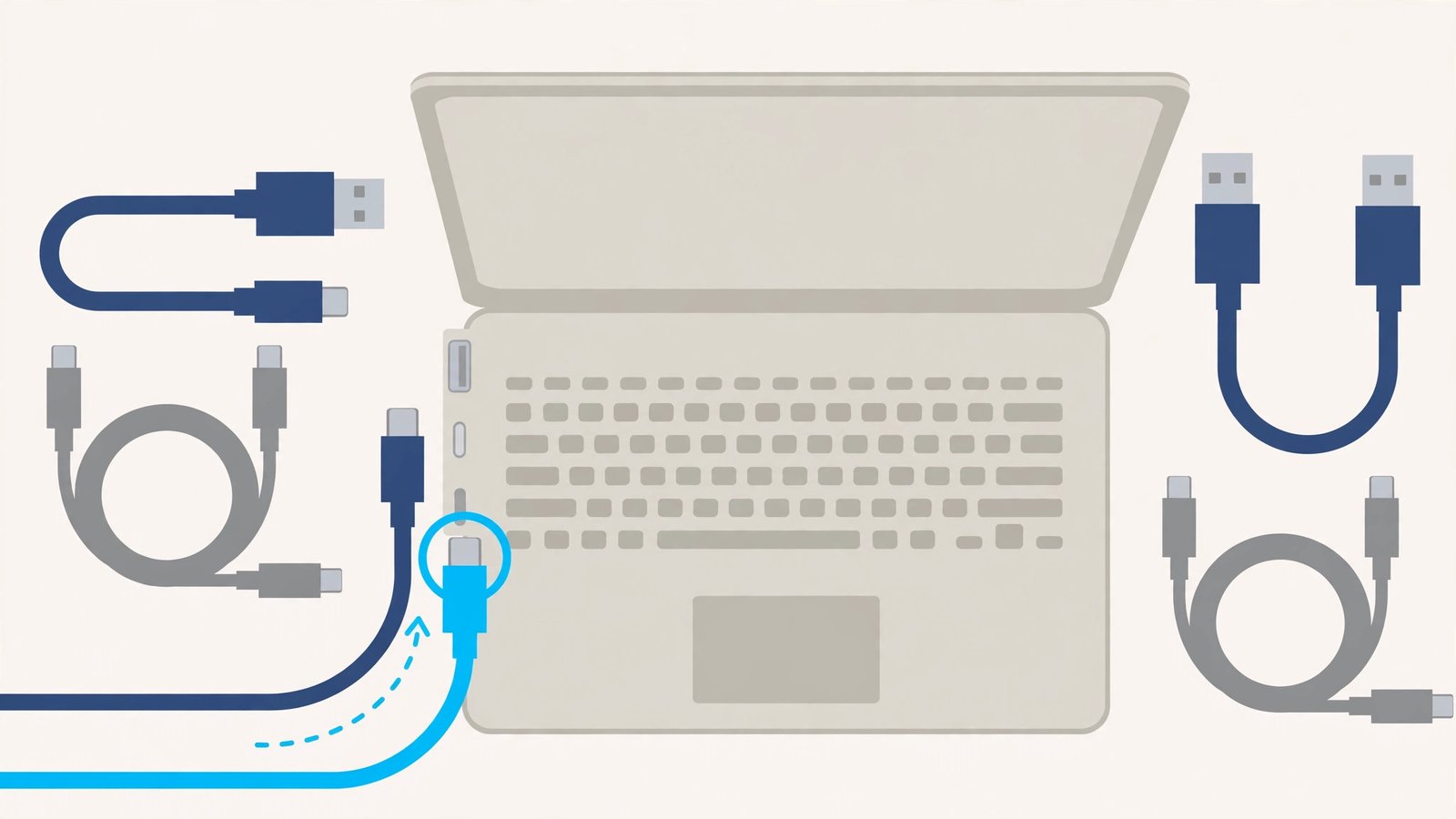 Swapping the USB cable and port on a laptop — windows 11 external hard drive not showing fix guide