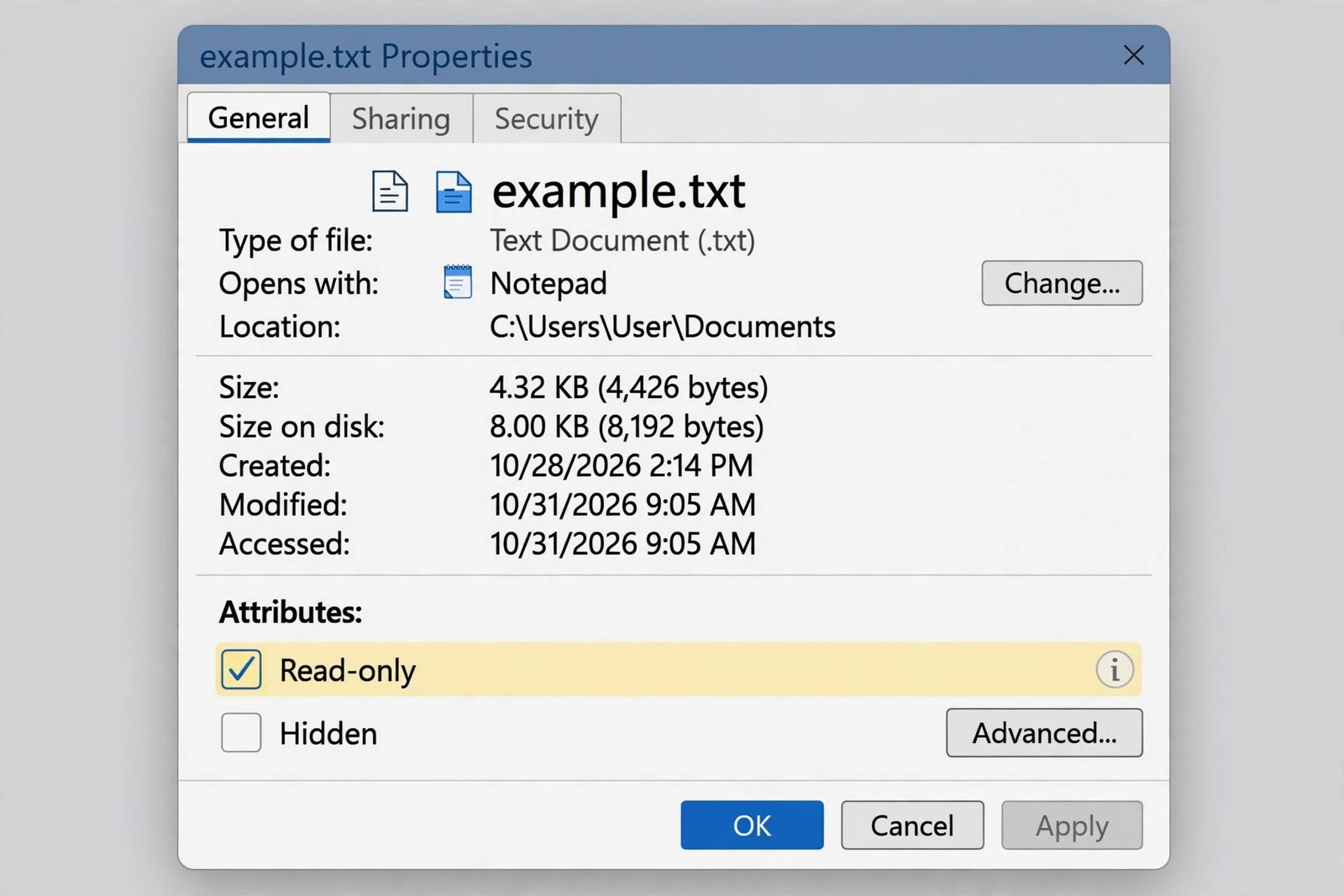 microsoft word read only mode fix: unchecking the Read-only attribute in Windows file properties