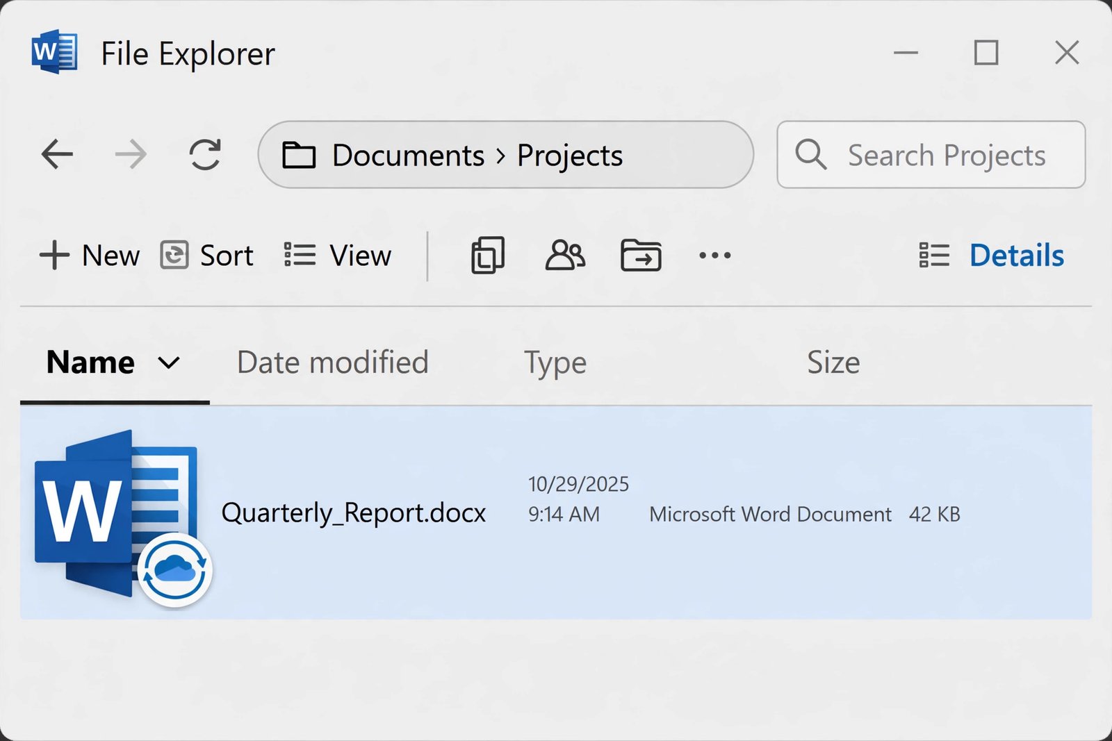 microsoft word read only mode fix: checking a OneDrive sync lock icon on the file