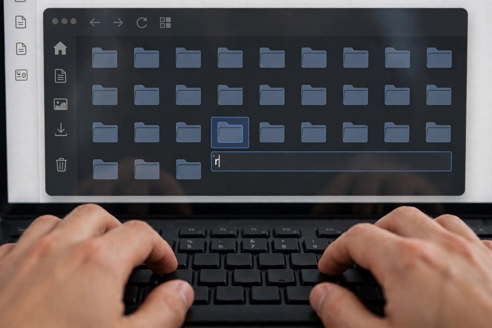 A file manager window with folders where one folder is being renamed, showing how to deactivate plugins to resolve the wordpress critical error