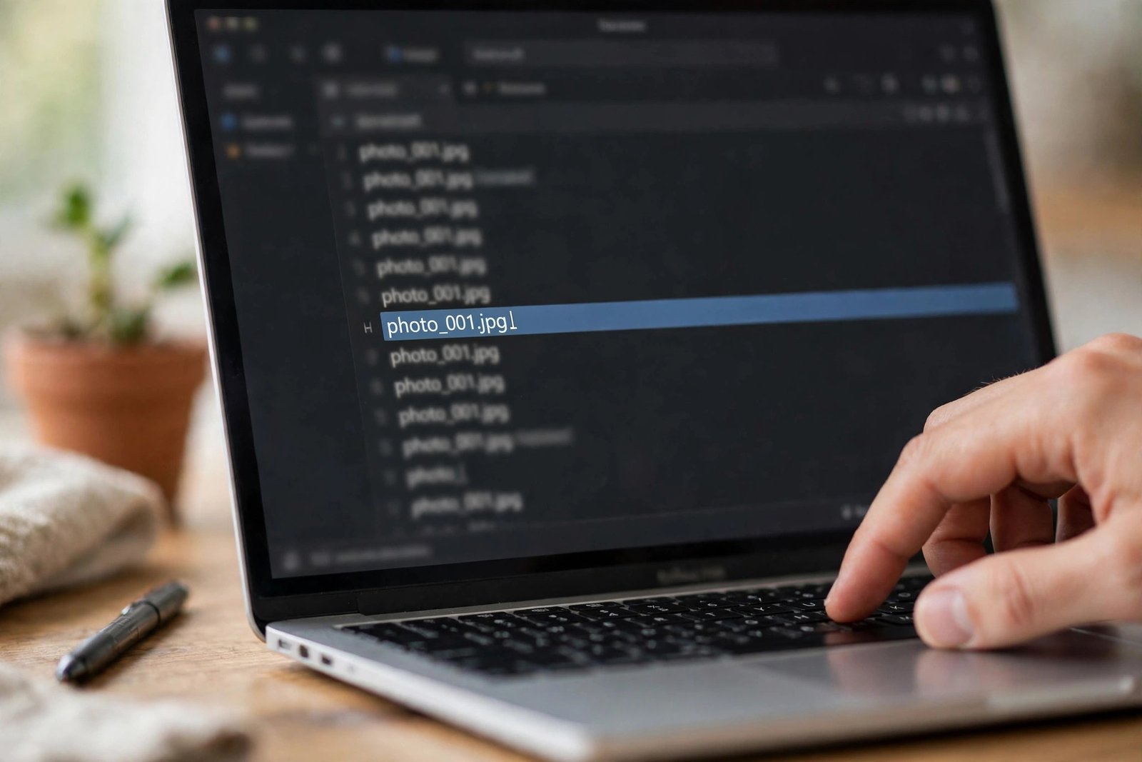 Renaming a photo file to a simple lowercase name to fix a wordpress image upload failed error